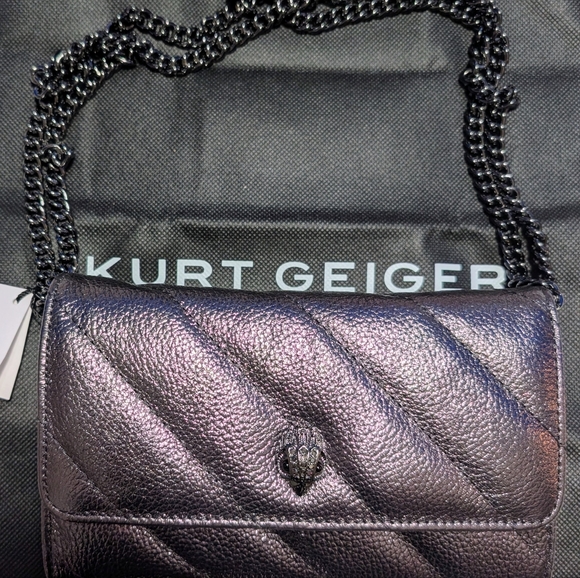 Kurt Geiger London Soho Quilted Leather Wallet On Chain Shoulder/X-body Bag- NEW